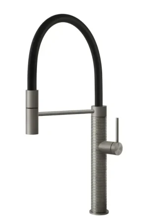 Mezclador de cocina bajo ventana Gessi Su & Giù acabado Black Metal Brushed 60071 707 Prezzo Conveniente