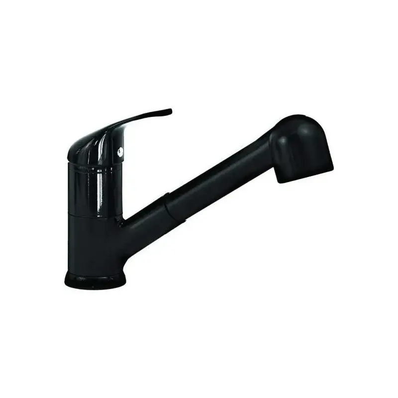 Monomando de lavabo negro brillo con ducha extraible de doble chorro Gattoni Mercurio 0220/PC01 Economico