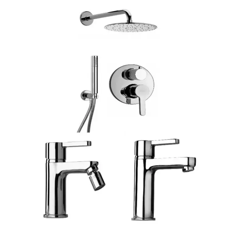 Grifería de baño completa con kit de ducha Paini Arena 92CR433D Pagamento Sicuro