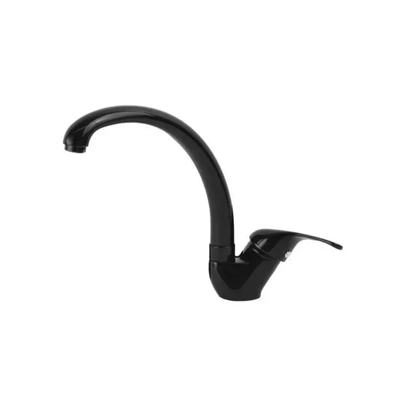 Nuova Collezione Mezclador de cocina tradicional con caño orientable, color negro brillo Gattoni Giove 0210/PC0N