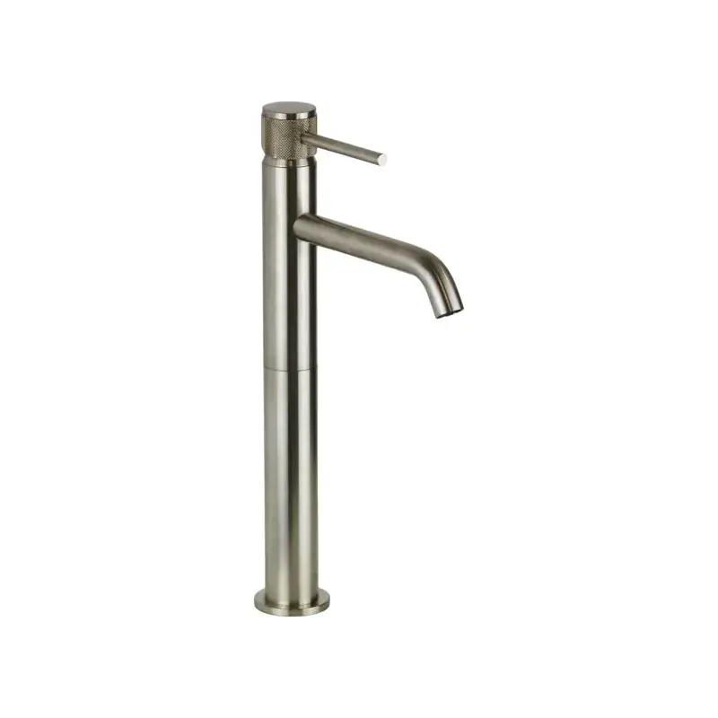 Occasione Imperdibile Mezclador de lavabo alto en color acero cepillado con maneta de lujo Gattoni BETA 2484/24NS