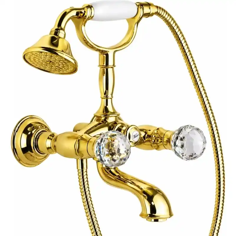 Mezclador externo de baño con set de ducha acabado dorado Webert Viktoria D720100010 Promo Stagionale