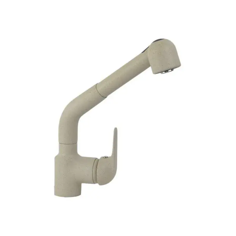 Spedito Oggi Mezclador monomando de fregadero con caño alto y ducha extraíble en color avena granito Gattoni Callisto 0400/PCBB
