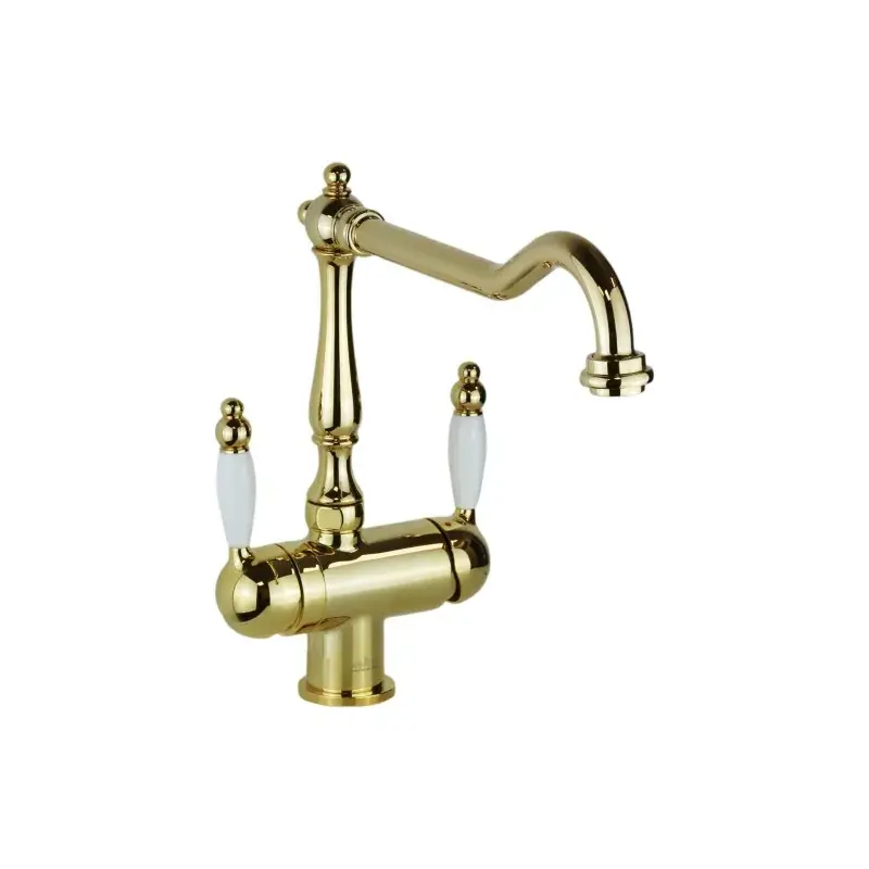 Nuova Collezione Mezclador de fregadero de cocina de 3 vías con agua purificada en color dorado Webert D920821010