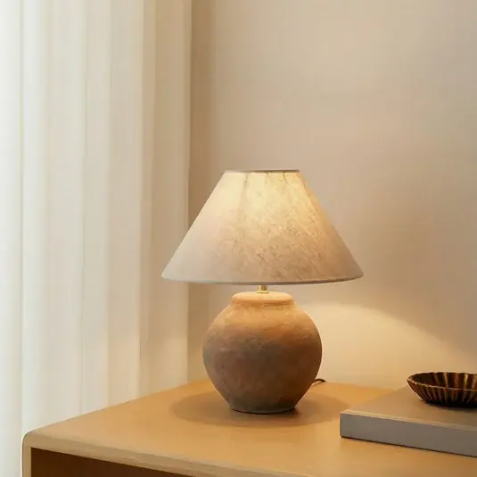 Lampada da tavolo Lucande Thalorin, altezza 39 cm, marrone, ceramica Acquista Ora