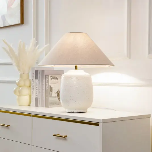 Bestseller Lampada da tavolo Lucande Thalorin, altezza 47 cm, bianco, ceramica
