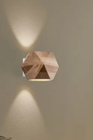 Envostar Peach Puff applique poliedro legno 1 luce Pagamento Sicuro