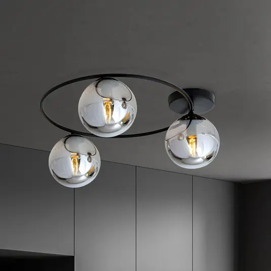 Offerta Limitata Plafoniera Ascella, 3 luci, nero/grafite