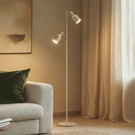 Lindby piantana Ovelia, beige, metallo, E27 Compra Online