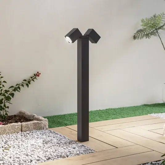 Lindby lampione Othil, a 2 luci, 80 cm, antracite, metallo Di Tendenza