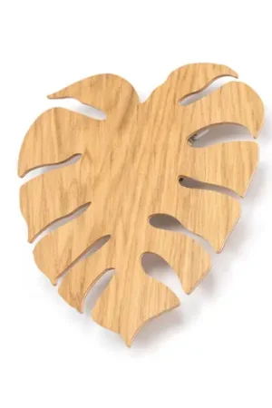 Ultima Occasione Envostar applique Folah, a forma di foglia, legno chiaro, 40 x 35 cm