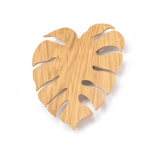 Ultima Occasione Envostar applique Folah, a forma di foglia, legno chiaro, 40 x 35 cm