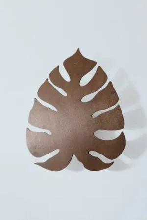 Envostar applique Folah, a forma di foglia, noce, 40 x 35 cm Solo Oggi