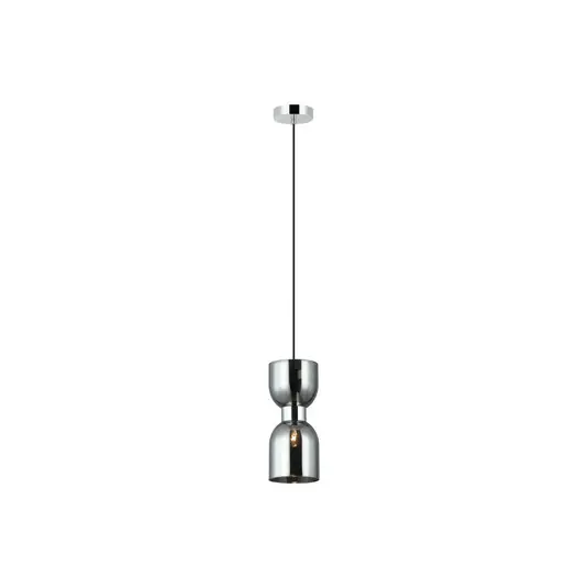 Prezzo Basso Lampada a sospensione Memory, vetro, cromo/grigio fumo