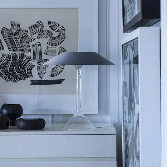 Lampada da tavolo LED Foscarini Chapeaux M, grigia Economico
