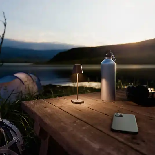 Nuindie pocket LED lampada da tavolo ricaricabile, grafite, IP54, dimmerabile Non Perdere