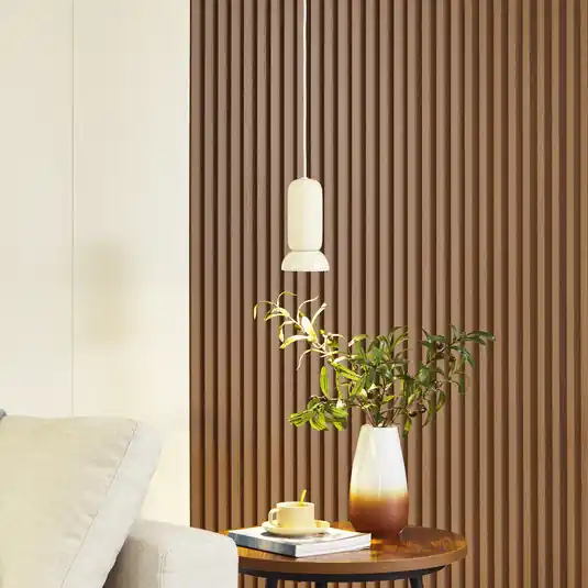 Compra Adesso Lindby lampada a sospensione Kerimi, crema, a 1 luce