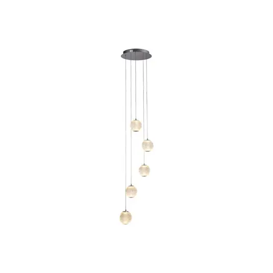Super Prezzo Lampada LED a sospensione Allure, cromo, rotonda, a 5 luci