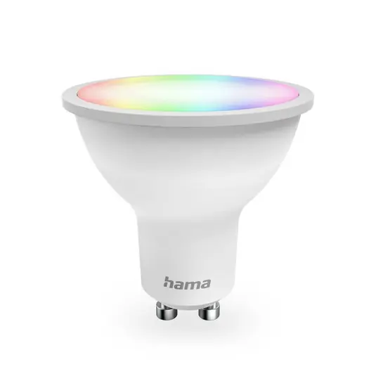 Hama Smart lampadina LED chiara GU10 WLAN Matter 4,9 W RGBW Reso Gratuito