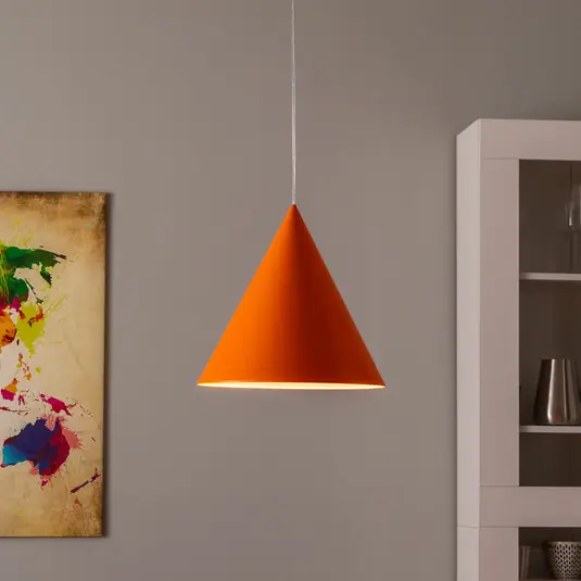 Lampada a sospensione CONO, luce singola, Ø 32 cm, arancione Nuovo Arrivo