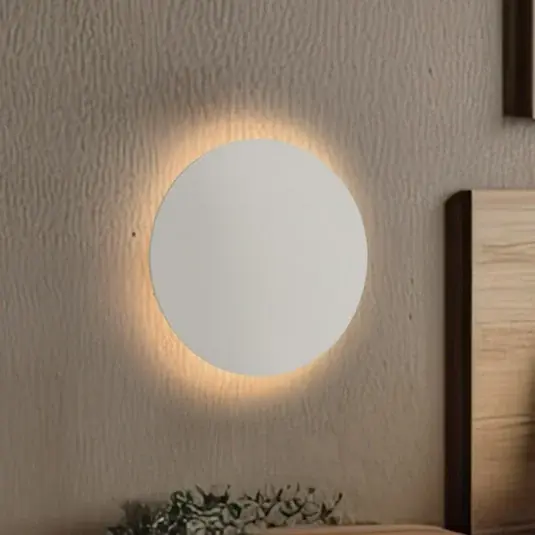 Nuovo Arrivo Applique Luna, beige, luce indiretta, Ø 30 cm, acciaio