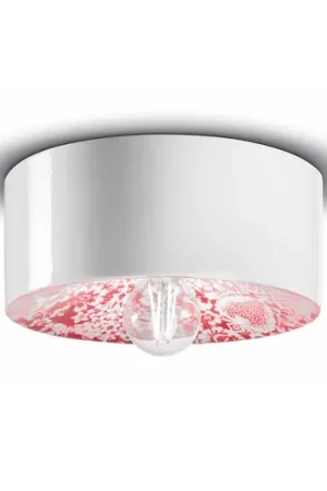 Plafoniera PI, motivo floreale Ø 25 cm rosso/bianco Saldi