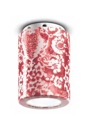 Bestseller Plafoniera PI, motivo floreale, Ø 8,5 cm rosso / bianco
