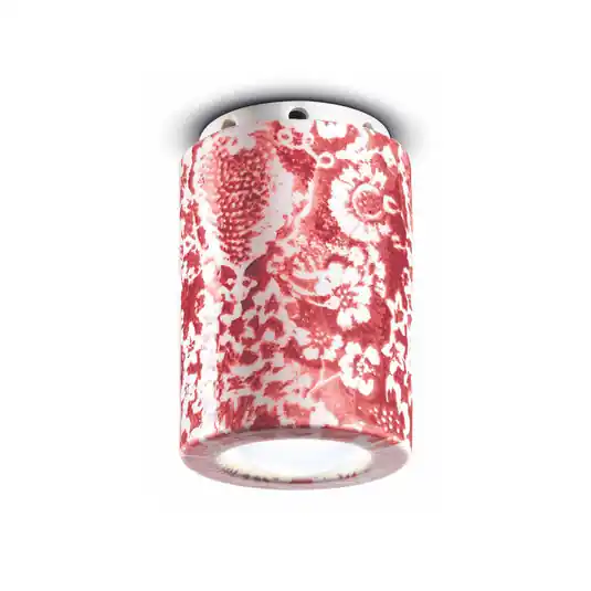 Bestseller Plafoniera PI, motivo floreale, Ø 8,5 cm rosso / bianco