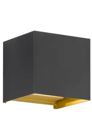 Applique da esterno Thore LED, nero/oro, larghezza 11 cm Professionale