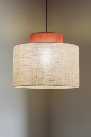 Lampada a sospensione Duo, Ø 20 cm, marrone ruggine/marrone naturale, iuta Di Tendenza
