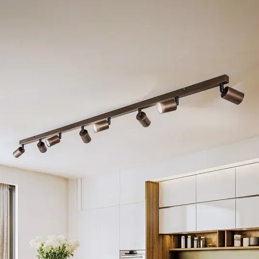 Economico Faretto da soffitto Top, regolabile, marrone, lineare a 8 luci