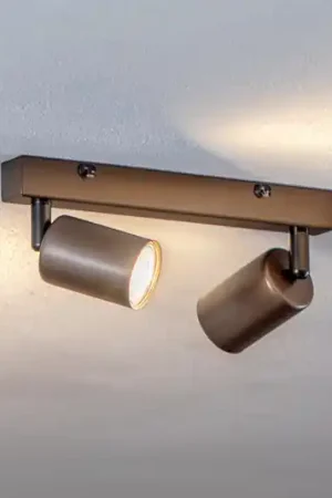 Compra Oggi Stesso Faretto da soffitto Top, regolabile, marrone, lineare a 2 luci