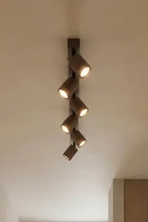 Faretto da soffitto Top, regolabile, marrone, lineare a 6 luci Offerta Speciale
