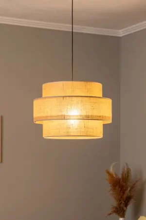Lampada a sospensione Calisto, Jute, marrone naturale, 1 luce, Ø 50 cm Offerta