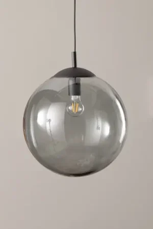 Lampada a sospensione Esme, vetro, grafite-trasparente, 1 luce, Ø 35 cm Quantità Limitata