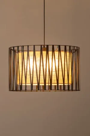 Lampada a sospensione Harmony, nero, Jute naturale, Ø 50 cm Compra Oggi Stesso