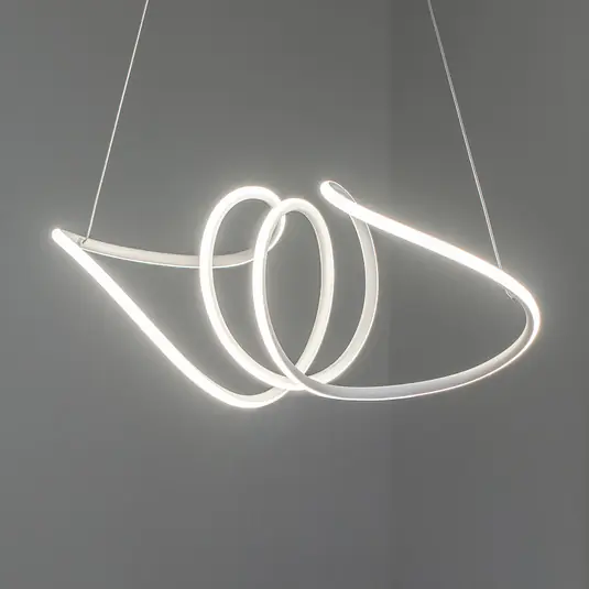 Lampada LED a sospensione Loca, plastica, bianco, 56 W, lunghezza 70 cm Ordina Subito