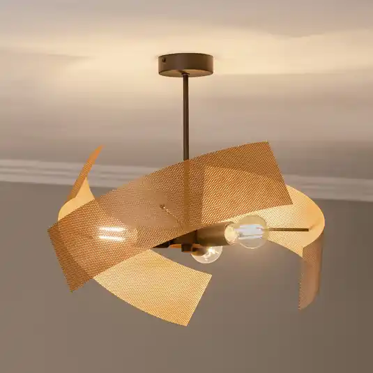 Plafoniera Moira, color oro/nero, Ø 47 cm, a 3 luci Ultime Pezzi