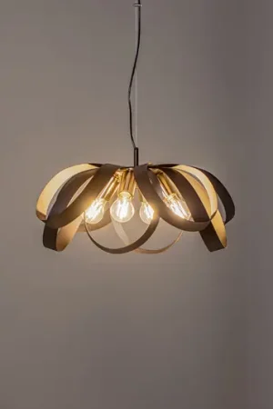 Euluna lampada a sospensione Petla, nero/oro, metallo, Ø 65 cm Spedizione Espresso