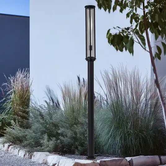 Pagamento Sicuro Lucande lampada da esterno Alivaro, nero, 220 cm, E27, IP65