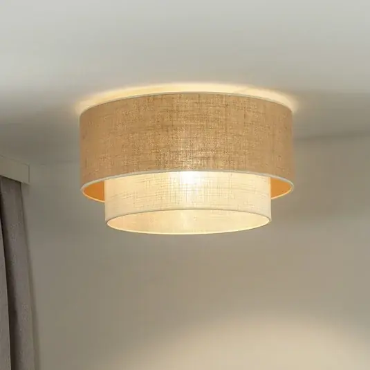 Plafoniera Boho, marrone/beige, Ø 45 cm, tessuto Prezzo Di Fabbrica