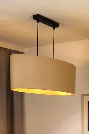 Lampada a sospensione Envostar Idun beige chiaro 80 cm materiale naturale Pagamento Sicuro