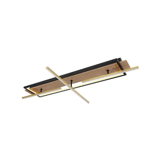 Promozione Esclusiva Plafoniera Beatrix LED, lunghezza 100 cm, legno/nero, legno