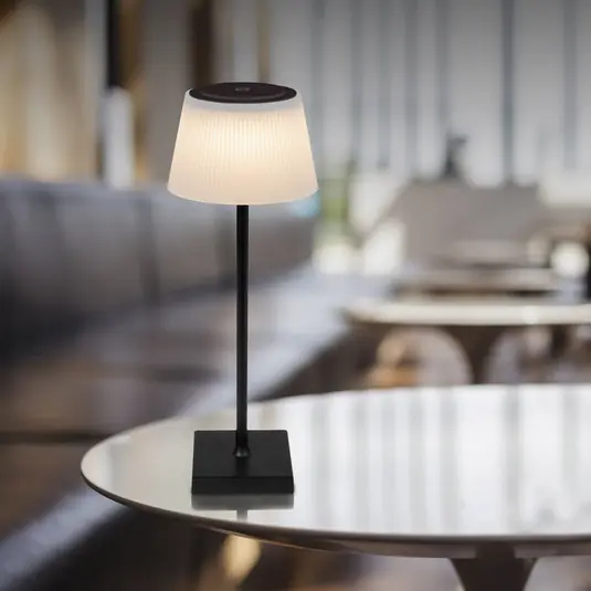 Lampada da tavolo LED Gregoir, nero opaco, altezza 38 cm, CCT Pagamento Sicuro