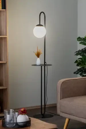 Piantana Bari, nero, metallo, vetro Saldi