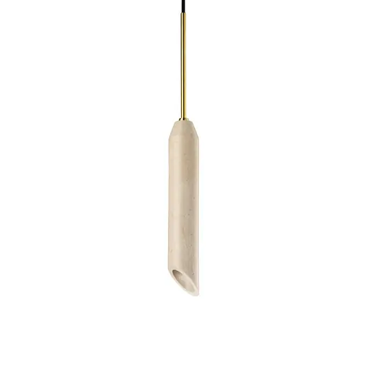 Lampada a sospensione Marble Art, color sabbia, marmo, altezza 30 cm Saldi
