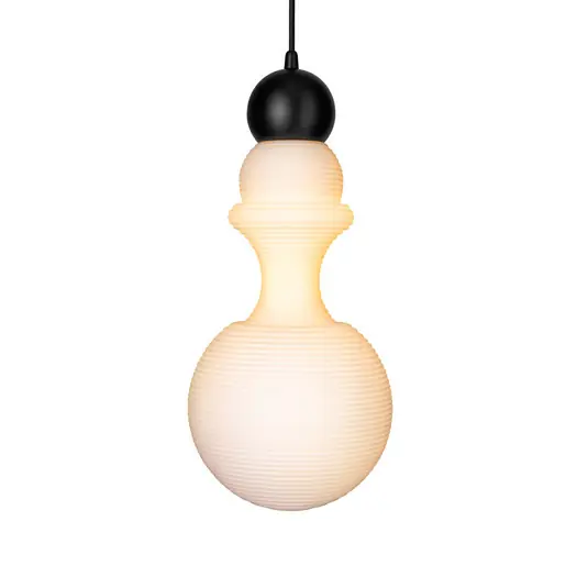 Professionale Lampada a sospensione Paris 1920, altezza 43 cm, vetro, bianco
