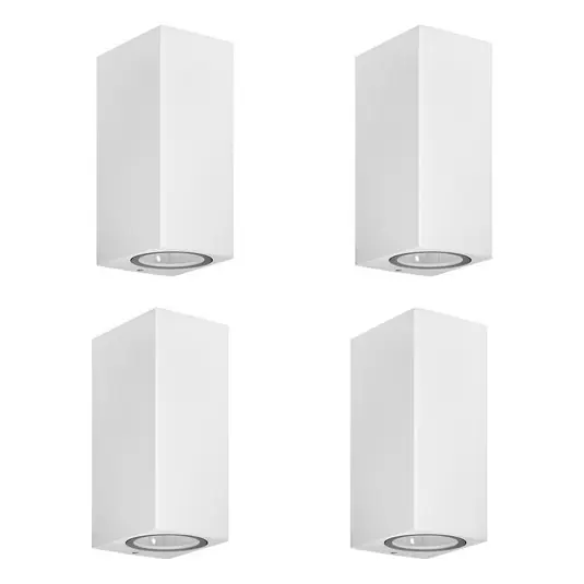 Occasione Imperdibile Prios applique da esterno Tetje, bianco, angolare, 16 cm, set di 4