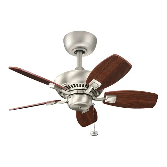 Ventilatore da soffitto Canfield 30, nichel spazzolato Prezzo Di Fabbrica