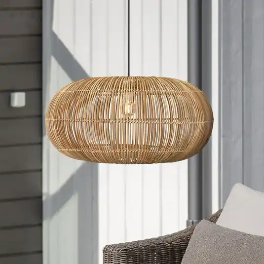 PR Home Zuri lampada a sospensione da esterno, Ø 51 cm, rattan, spina Saldi